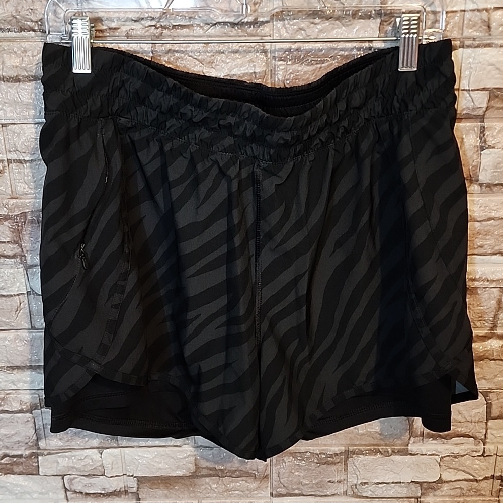 Avia Black Zebra Print Shorts